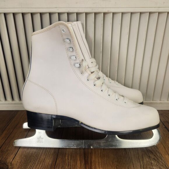 VTG American Rocket Figure Skates Style 520 Womens Sz 10 White Vinyl Athletic - Picture 2 of 11